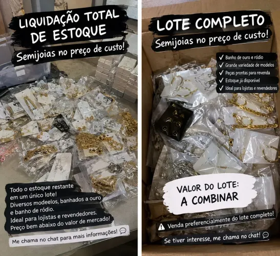 LOTE DE SEMIJOIAS NO PREÇO DE CUSTO ? ATACADO PARA REVENDA