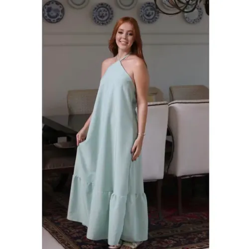 Vestido longo - verde água 