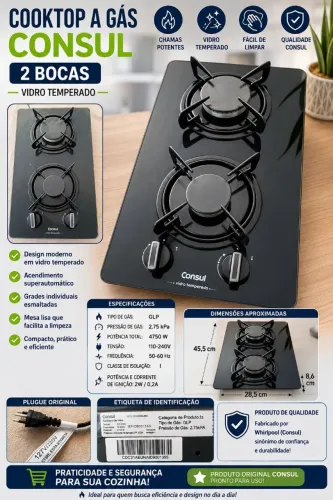 Cooktop 2 bocas gas fogao design