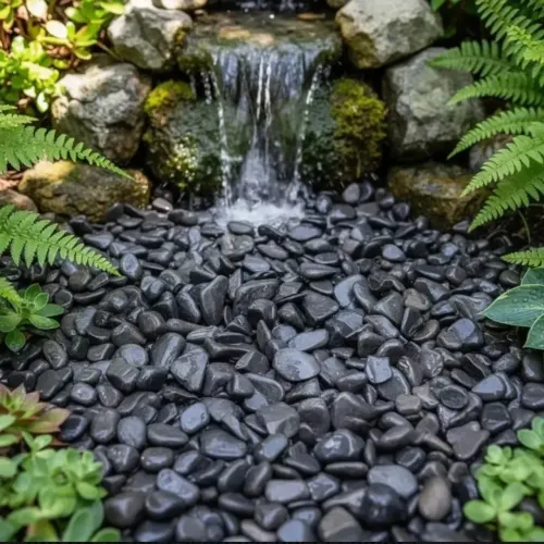 Seixo de pedras pretas ornamentais negras paisagismo 4 kilos.