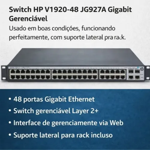 Switch HP V1920-48 JG927A Gigabit Gerenciável 48 Portas