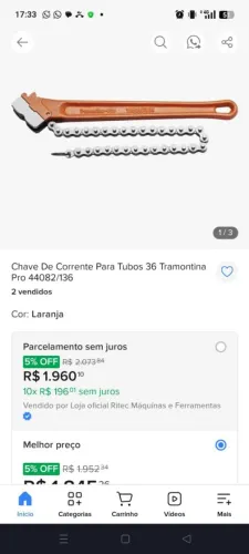 Chave de corrente para tubos 36