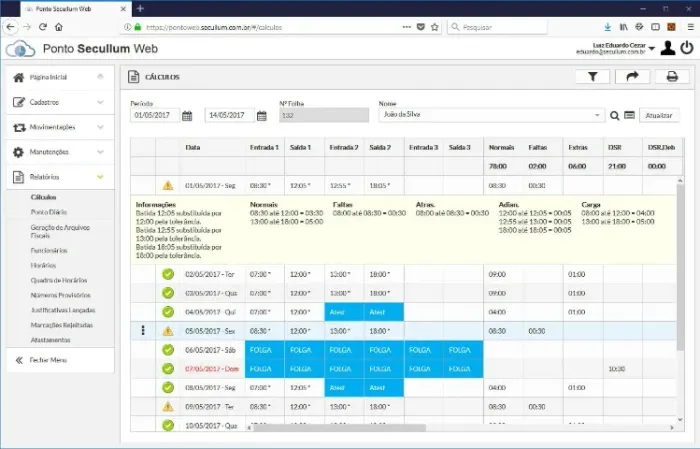 Sistema de tratamento de ponto online
