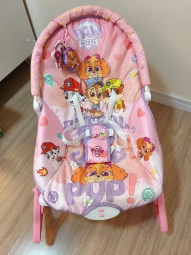 Cadeira de Descanso para Bebê Patrulha Canina (Rosa) - Tudo Funcionando!