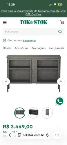 Móvel buffet de ferro. Estilo industrial 
