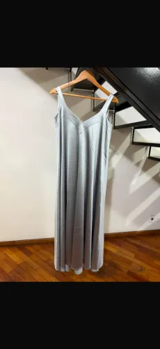 Vestido Prata Acetinado 