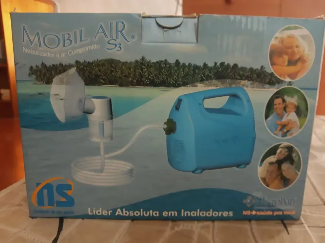Nebulizador Inalador Mobil Air S3 NS - Novo (Sem Uso) na Caixa + Completo