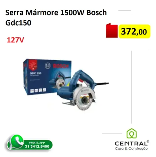 Serra Mármore 1500W Bosch Gdc150+Disco 127V