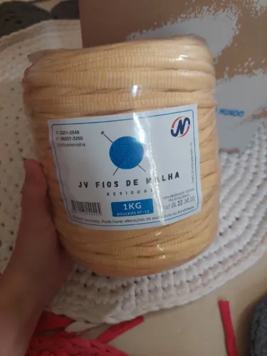 Fio de malha residual 1kg - JV Fios de malha - Cor Amarelo