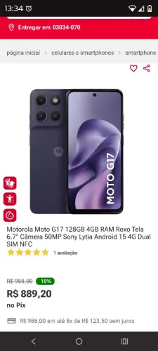 Motorola g17 3 meses de uso com nota fiscal