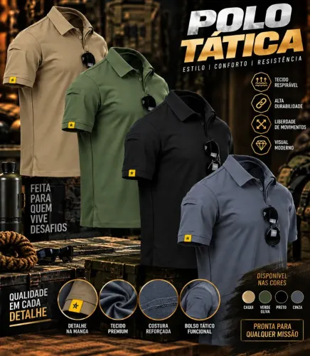 Camisa gola polo militar