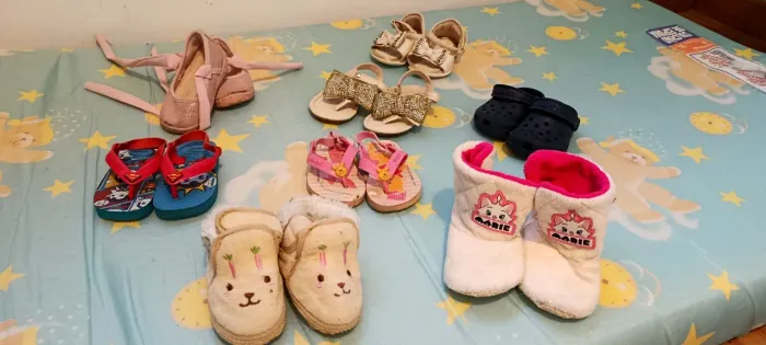 Sapato infantil, 8 pares, meninas, Tam 17
