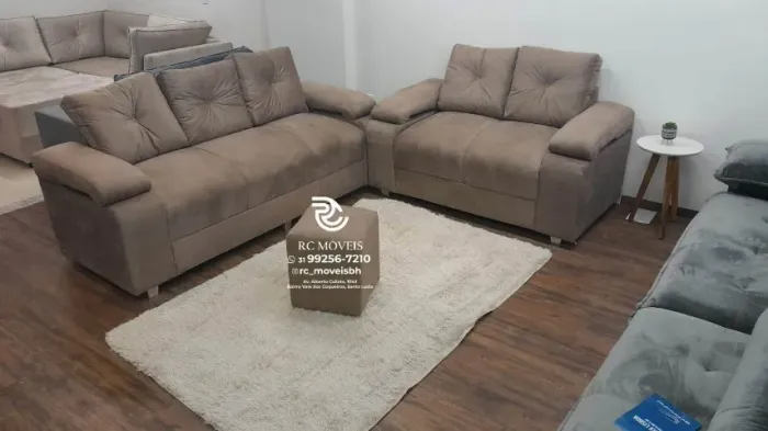 Sofá 2 e 3 lugares Suede D33 Braço Fofão Confortável Direto da Fábrica