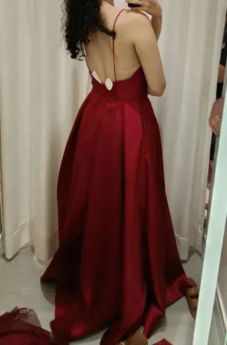 Vestido de festa Vermelho em Zibeline G(42/44)