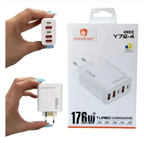 Carregador H'maston Y72-4 Turbo Usb-c/usb-a 176w