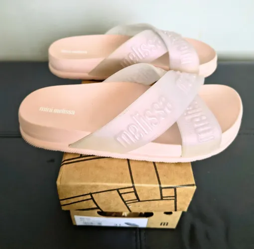 Mini Melissa Cozy Rosa Perolado Tam 31 - Com Caixa - Original - Muito pouco usada <br>