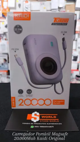 Carregador Portátil 20.000Mah Kaidi Magsafe - Loja Store World