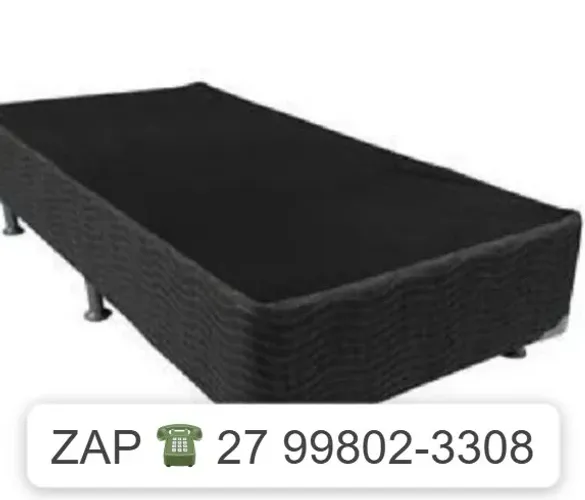 -BASE BOX COLCHAO EMOBILI 88X188X26 PRETO-FRETE GRATIS