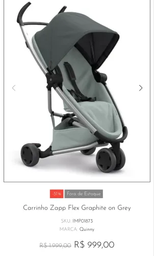 VENDO CARRINHO Zapp Flex Graphite on Grey