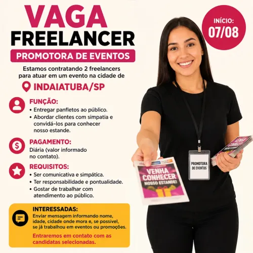 VAGA FREELANCER-promotora para evento!!