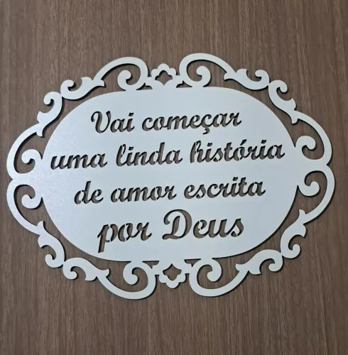 Placa MDF Decorativa para Casamento - Frase Cristã