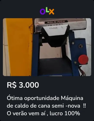 Máquina de caldo de cana semi - nova  no precinho  !!  Chama no direct  