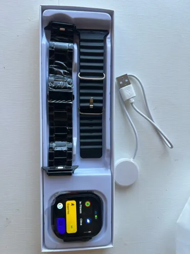 Kit Smartwatch T800 Ultra 3 MAX + 2 Pulseiras (Aço + Oceano) + Película