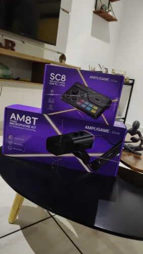 Microfone FIFINE AM8T + Mesa SC8 - Kit Novo OPORTUNIDADE