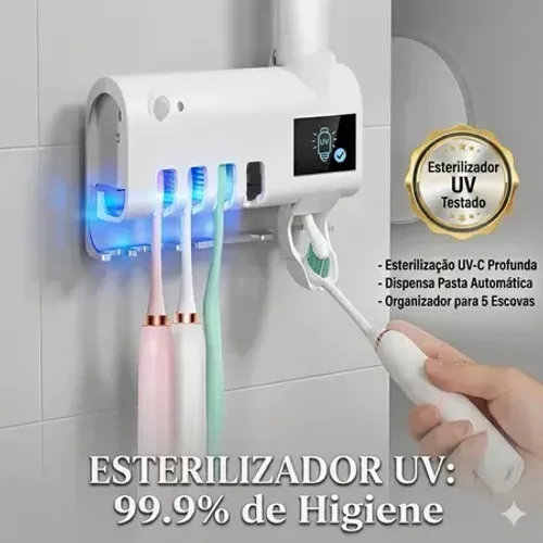 Suporte para Escova de Dentes com Dispensador de Creme Dental - Com Esterilizador Uv/Model