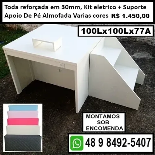 Mesas Reta ou Em L para Profissionais Nail Designer