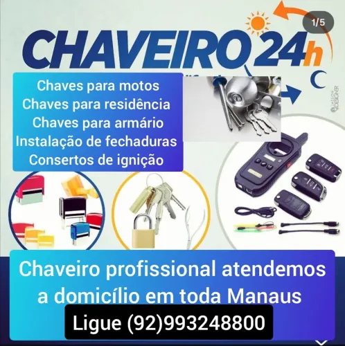 Chaveiro 24 horas automóveis e residência 