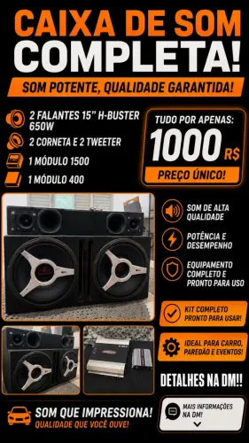 Caixa de som Sub 15 + Cornetas e Módulos