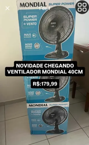 Ventilador 40cm mondial novo na caixa
