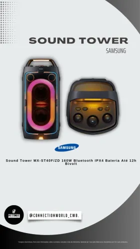 Sound Tower MX-ST40FIZD 160W Bluetooth IPX4 Bateria Até 12h Bivolt