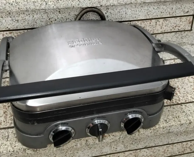 Grill e Chapa Elétrica Cuisinart Griddler 5 em 1 - Aço Inox