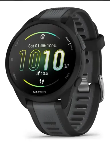 Smartwatch Relógio Garmin Forerunner 165 43mm Preto Mesh Cinza (novo Com Caixa Aberta)