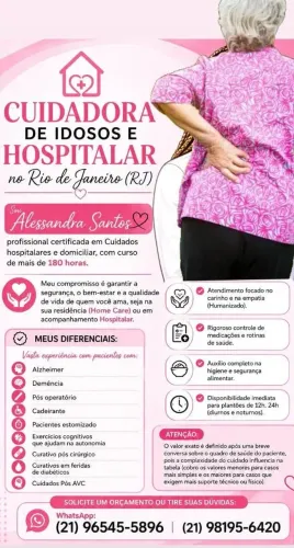 Cuidadora com vasta experiência