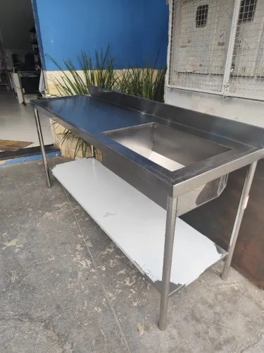 Pia inox 1 bojo 0,90×0,60×0,90 prateleira (50×40)
