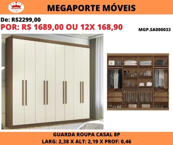 GUARDA ROUPA 8 PORTAS