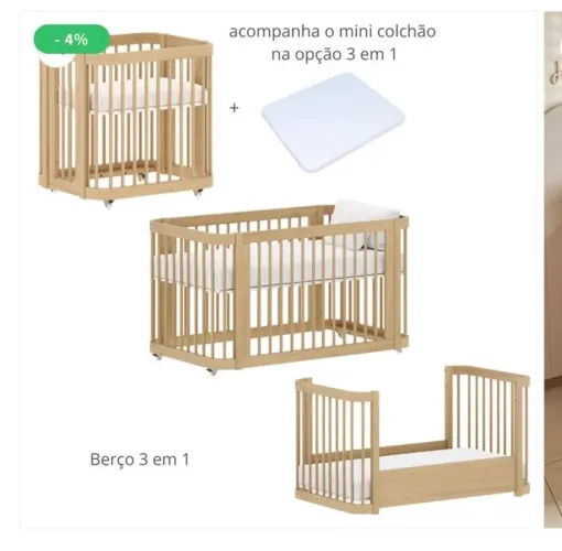Berço evolutivo 3 em 1