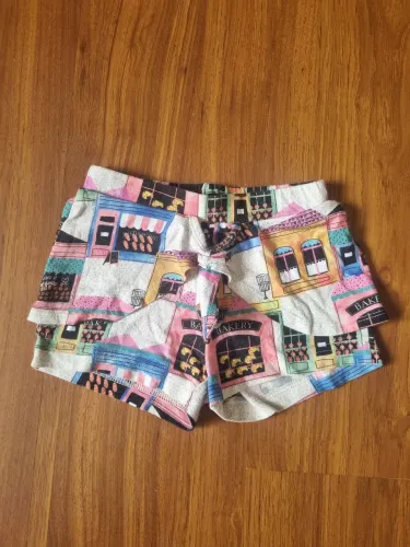 Short Saia Infantil branco cidade com laço