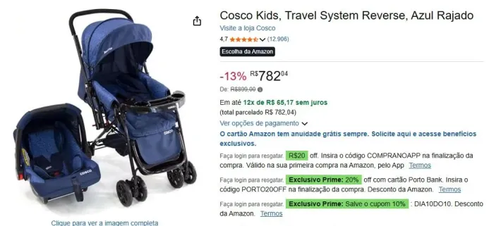 Carrinho e baby conforto