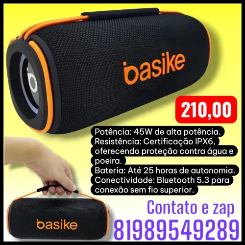 caixa de som portátil Basike RGB Wireless Speaker, modelo Ba-RAD036.