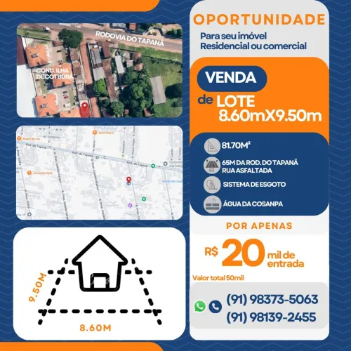 VENDO UM TERRENO NO TAPANÃ