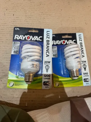 Kit com 2 Lâmpadas Fluorescentes Rayovac Novas Lacradas 127V