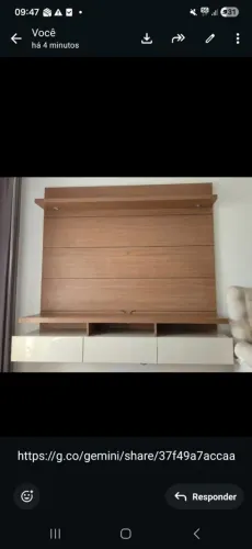 Painel para TV até 70 polegadas com três gavetas. Offwhite/freijo