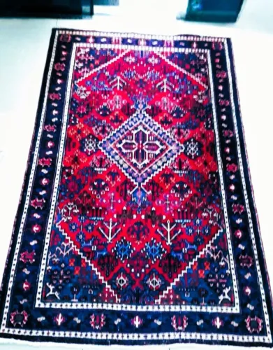 Tapete Persa Shiraz Iraniano Vermelho Geométrico Floral