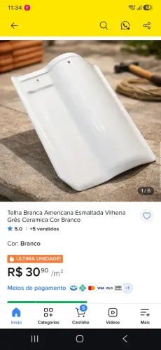 Telha branca Americanas