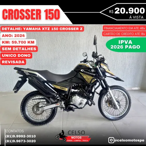 CROSSER Z 150 2024 c/59.700km IPVA26 pago FINANCIO 48x aceito sua moto