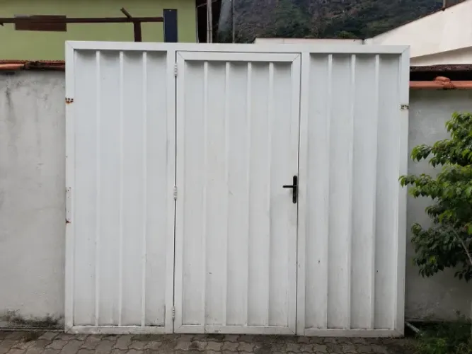 Portão de Alumínio Branco 2,27 x 2,00m + Motor/Contrapeso